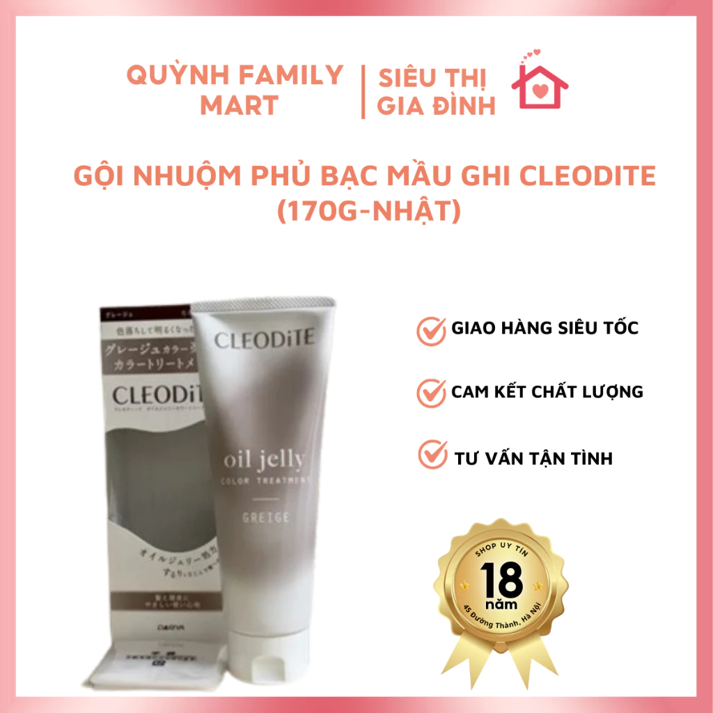 Gội nhuộm phủ bạc mầu ghi CLEODITE (170g-NHậT)