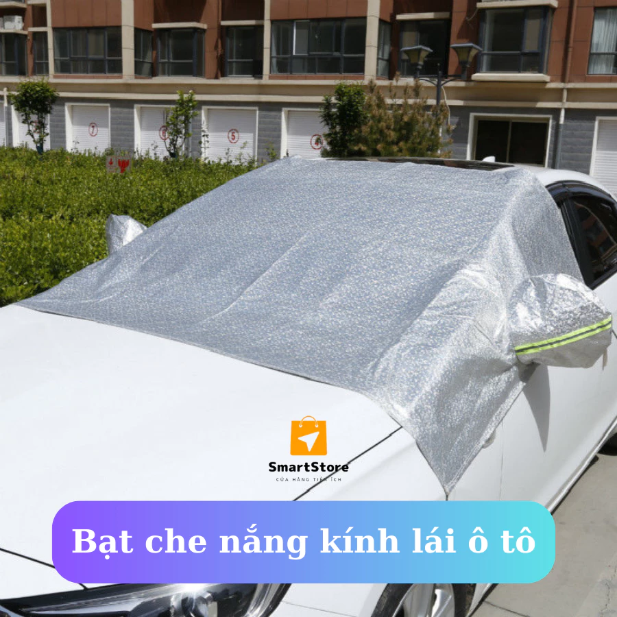 Bạt phủ che nắng kính lái xe hơi ô tô TCN4 Có tai gương tráng bạc, chắn nắng kính lái xe hơi ô tô