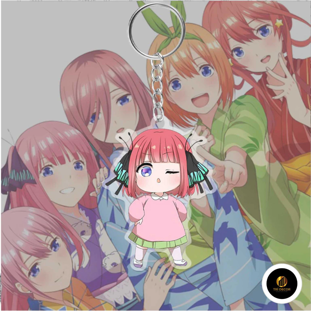 Móc khóa Nhà Có 5 Nàng Dâu, anime Gotoubun no Hanayome, keychain nhân vật Miku, Nino, Itsuki, Ichika, Yotsuba siêu cute