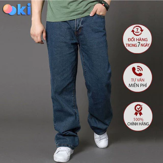 Quần Jean Nam Ống Suông Trung Niên 3 Màu Cơ Bản Vải Jean Cotton Mềm Mịn Form Chuẩn Đẹp