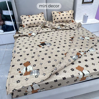 SET chăn ga gối cotton 3D Mịn Decor, bộ 4 món có chăn chần đắp hè thu mẫu mới