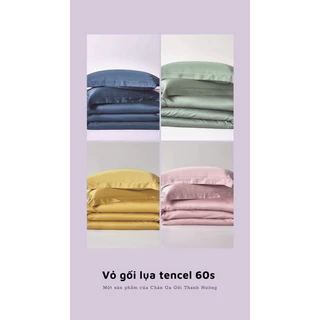 Vỏ gối nằm lụa Tencel 60s màu trơn ( nhiều màu) size 50x70cm- Chăn Ga Thanh Hường, Vỏ gối Lyocell mềm mịn tuyệt đối.