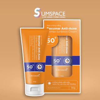 Kem Chống Nắng Decumar Anti-Acne Promax Sunblock Cream SPF50+/PA++++ Kiểm Soát Dầu, Cho Da Dầu Mụn - 50g