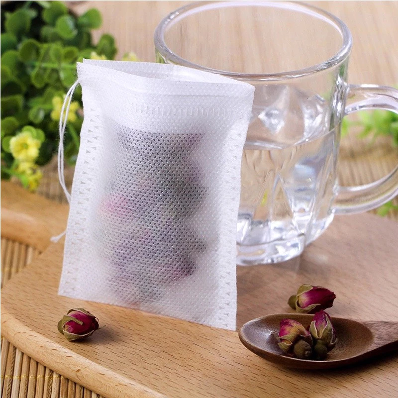 Combo 100 Túi Lọc Trà, Cà Phê, Thảo Dược, Thực Phẩm Có Dây Buộc, An Toàn Bằng Vải Không Dệt