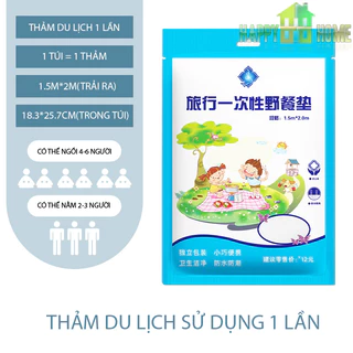 Thảm Picnic Dã Ngoại Dùng 1 Lần- Tấm Trải Đi Picnic, Cắm Trại, Ăn Uống Ngoài Trời (Tặng Kèm 6 Ghim Cố Định Thảm)