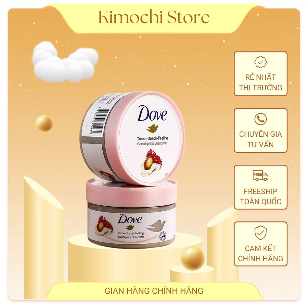 Tẩy Da Chết Toàn Thân DOVE Exfoliating Body Polish, Dove Tẩy Da Chết Body Chăm Sóc Da Dưỡng Trắng Cấp Ẩm Hũ 225ml