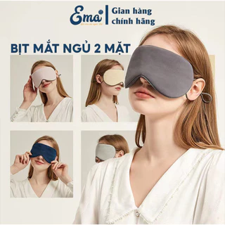 Bịt mắt ngủ lụa mềm 2 mặt nóng lạnh Ema - Không gây đau tai, quai điều chỉnh thông minh