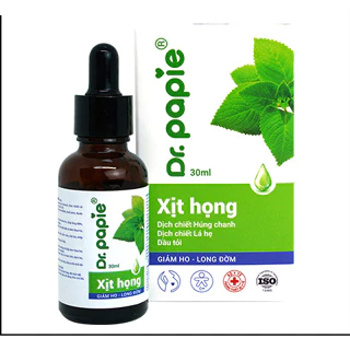 Xịt Họng Dr Papie Dịch Chiết Húng Chanh Hỗ Trợ Giảm Ho, Tăng Sức Đề Kháng Đường Hô Hấp 30ml