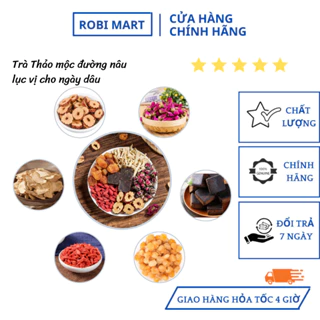 Trà thảo mộc đường nâu lục vị cho ngày dâu robimart