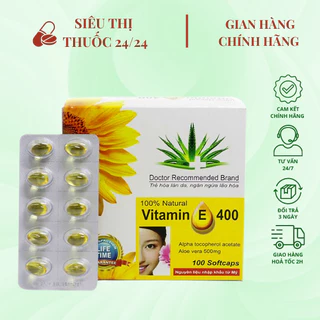 [ 100 viên ] Viên uống Vitamin E 400 ⚡ CAM KẾT CHÍNH HÃNG ⚡ Viên uống bổ sung Vitamin E cho cơ thể
