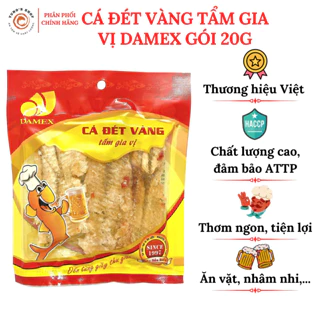 Cá đét vàng tẩm gia vị ăn liền Damex gói 20g, đồ ăn vặt thơm ngon nguyên chất