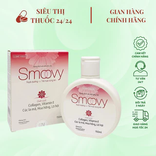 Dung Dịch Vệ Sinh Smoovy chai 150ml ⚡ CAM KẾT CHÍNH HÃNG ⚡ Dung dịch vệ sinh làm sạch và dưỡng ẩm mịn màng vùng kín