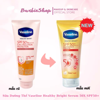 [Mẫu Mới] Dưỡng Thể Vaseline Healthy Bright Serum 50x SPF50+ 300ml + Viên Kích Sáng Da Ngày - Đêm