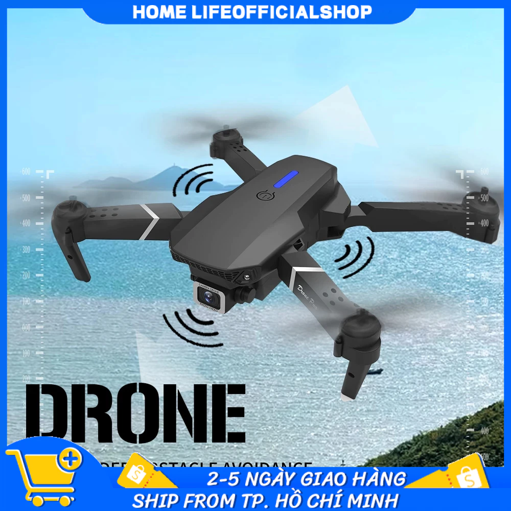 Flycam E88 Pro Drone 4K HD Camera Kép Có Định Vị 1080P WiFi Pin Khỏe Bay Xa 200M Máy bay