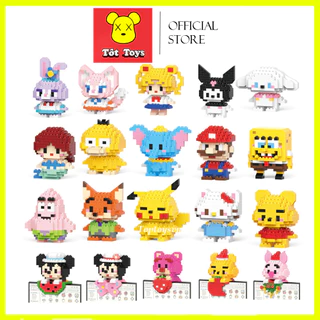 Đồ chơi lắp ráp le go mini pikachu kuromi thỏ zotopia cáo nick xếp hình mảnh trơn đồ chơi cho bé trai bé gái công chúa