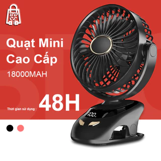 (18000 mAh) Quạt Mini Tích Hợp Đèn Ngủ Cao Cấp - BH 12 tháng