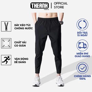 Quần dài nam thu đông chất thun khóa kéo chống nước thể thao, quần jogger nỉ nam nữ