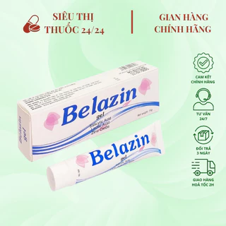 Kem Bôi Mụn Belazin tuýp 15g ⚡ CAM KẾT CHÍNH HÃNG ⚡ Kem Bôi Mụn Thích Hợp với Mọi Loại Da - Dùng Sáng Tối