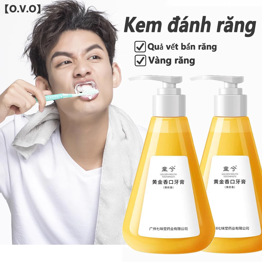 Kem đánh răng hàn quốc màu vàng làm trắng răng thơm miệng trị hôi miệng kem trăng răng răng loại bỏ màu vàng