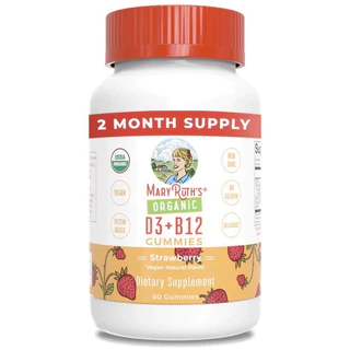 Kẹo Dẻo Mary Ruth's Vitamin D3 + Vitamin B12 Gummies 60v