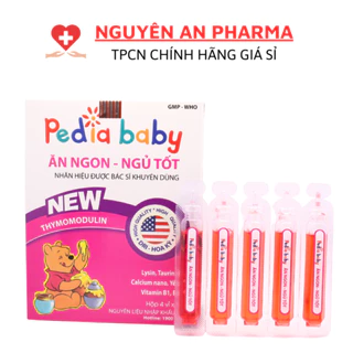 SIRO PEDIA BABY New ăn ngon ngủ tốt hỗ trợ bé phát triển trí não, tăng sức đề kháng - Hộp 20 ống x10ml (PEDIABABY NEW)