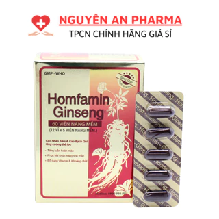 Viên uống HOMFAMIN GINSENG Vitamin tổng hợp, VITAMINB nhân sâm bồi bổ cơ thể, tăng đề kháng - 60 Viên (HOMFAMIN GINSENG)