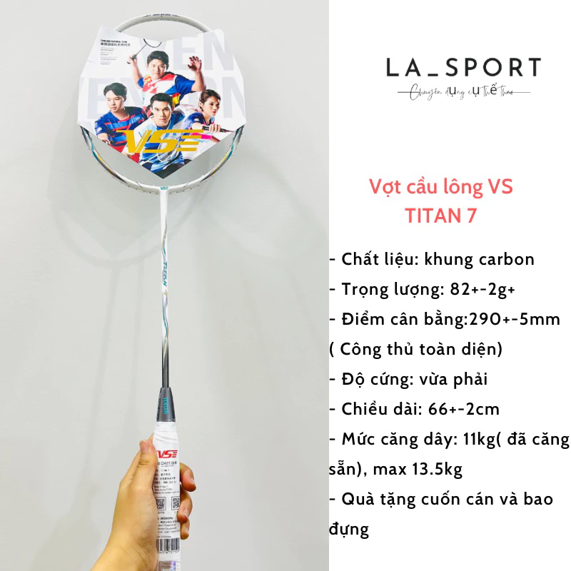 Vợt cầu lông VS Blade (7000/7200/7300/8300/Titan7) chính hãng, căng sẵn 11kg tặng kèm bao đựng và quấn cán