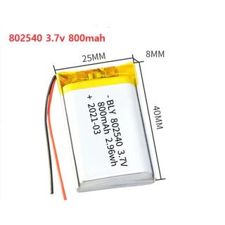 Pin sạc LiPo  3.7V 800mah 802540 Thiết bị điện tử Mp3 MP4 MP5 GPS PSP Bluetooth