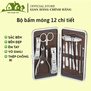 Bộ bấm móng 12 chi tiết,làm từ thép không gỉ, luôn sắc bén, độ bền cao và không bị cùn, lụt