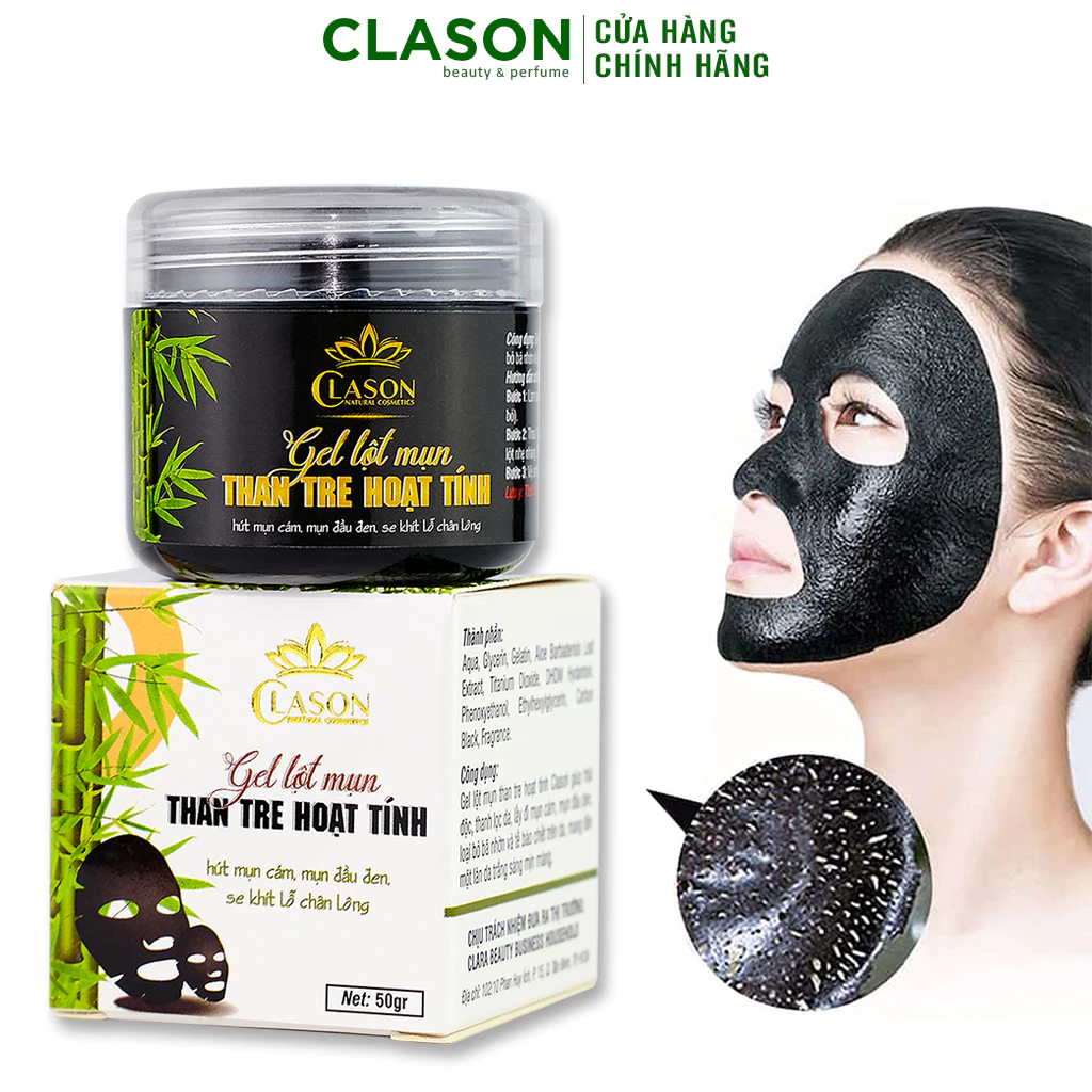 Gel lột mụn đầu đen mụn cám than tre hoạt tính CLASON chăm sóc da mặt làm sạch và giảm mụn