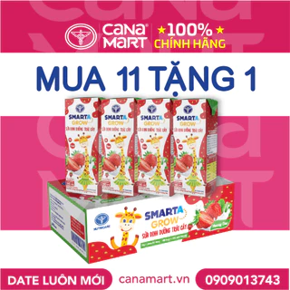 Thùng sữa nước trái cây Nutricare Smarta Grow (vị dâu) dinh dưỡng cho trẻ thấp còi (180ml)