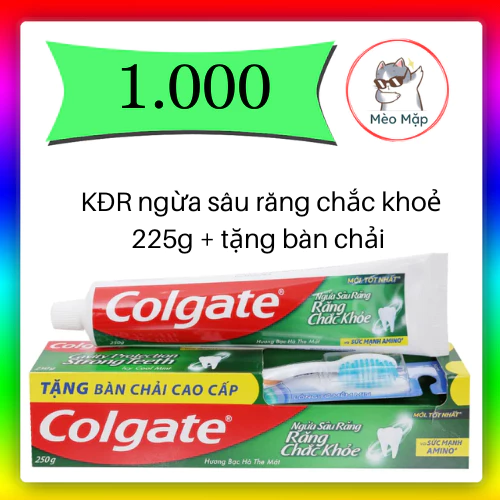 💥RẺ VÔ ĐỊCH💥Kem đánh răng Colgate ngừa sâu răng tăng cường canxi 225g tặng bàn chải