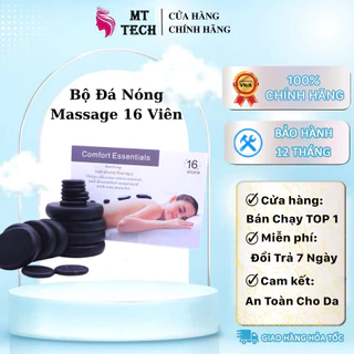 [ Xả Kho Thu Vốn] Bộ Đá Nóng 16 Viên Massage Body Đả Thông Kinh Lạc Lịu Thông Khi Huyết Đá Tròn 8x8 Oval 6x8 Kẹp Chân 3x