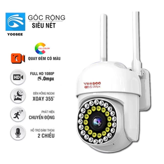 Xem Đêm Có Màu, Camera Yoosee Wifi Ngoài Trời PTZ 36 LED 5.0Mpx Full HD Xoay 360 Độ, Chống Nước IP7, Đàm Thoại 2 Chiều