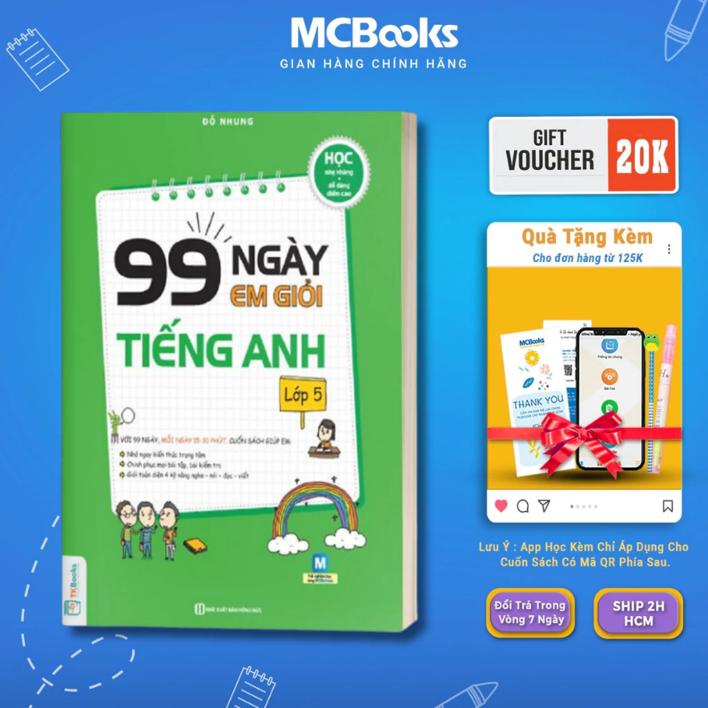 Sách - 99 ngày em giỏi Tiếng Anh lớp 5 Mcbooks