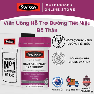 Swisse Ultiboost High Strength Cranberry - Viên Uống Hỗ Trợ Đường Tiết Niệu Bổ Thận - 30 Viên