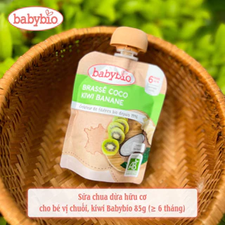 Sữa chua dừa hữu cơ cho bé vị chuối, kiwi Babybio 85g (≥ 6 tháng)