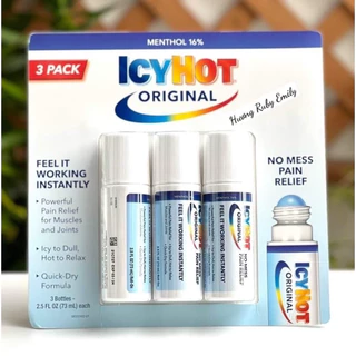 Dầu nóng dạng lăn IcyHot Original Set 3 chai - Tách lẻ 1 chai - Hàng Air Mỹ