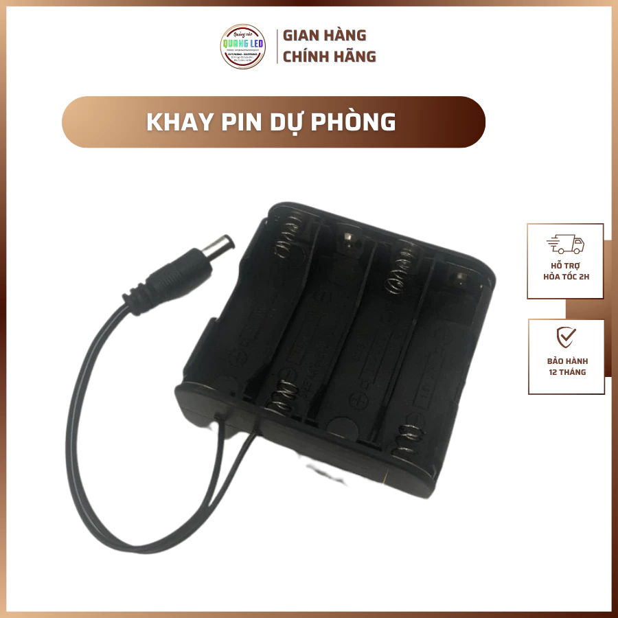 Khay Pin Dự Phòng Bảng Led Huỳnh Quang, Quảng Cáo QUANG LED sử dụng 8 pin