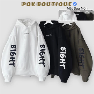 ( chính hãng ) Áo Hoodie Tay Nối Nam Nữ ElGHT - pqk boutique