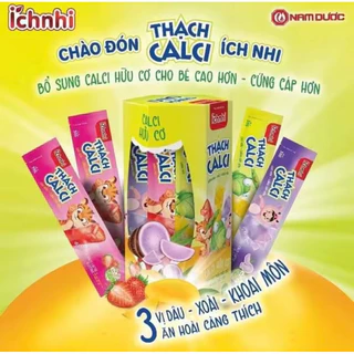 Thạch Calci và Thạch Mắt Đen Ích Nhi ( Hộp 20 gói ) - Hỗ trợ tăng chiều cao và Hỗ trợ sáng mắt cho bé