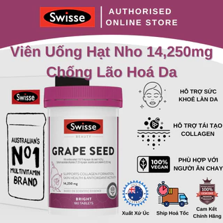 Swisse Beauty Grape Seed - Viên Uống Hạt Nho 14,250mg Chống Lão Hóa Da - 180 Viên