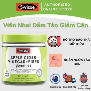 Swisse Apple Cider Vinegar + Fibre Gummies - Viên Nhai Dấm Táo Giảm Cân - 45 Viên