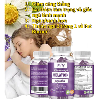 Melatonin 2 per serving Sleep 1chai 60 viên Giúp Ngủ Ngon Vị Dâu giảm thiểu căng thẳng và mệt mỏi trong thời gian dài