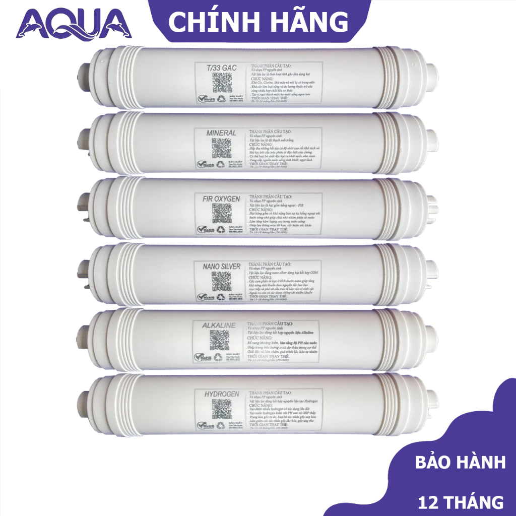 Lõi Lọc Nước, Lõi Tạo Khoáng T33 - Mineral - Oxygen - Nano Silver - Akaline - Hydrogen - 5 6 7 8 9