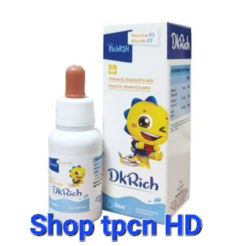 DkRich Bổ sung vitamin D3 và vitamin K2, giúp hỗ trợ hấp thu canxi cho cơ thể
