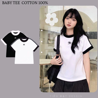 Áo baby tee Killsystem form fit Jessi màu trắng logo K viền tay chất vải cotton 100% Seller.LocalBrand