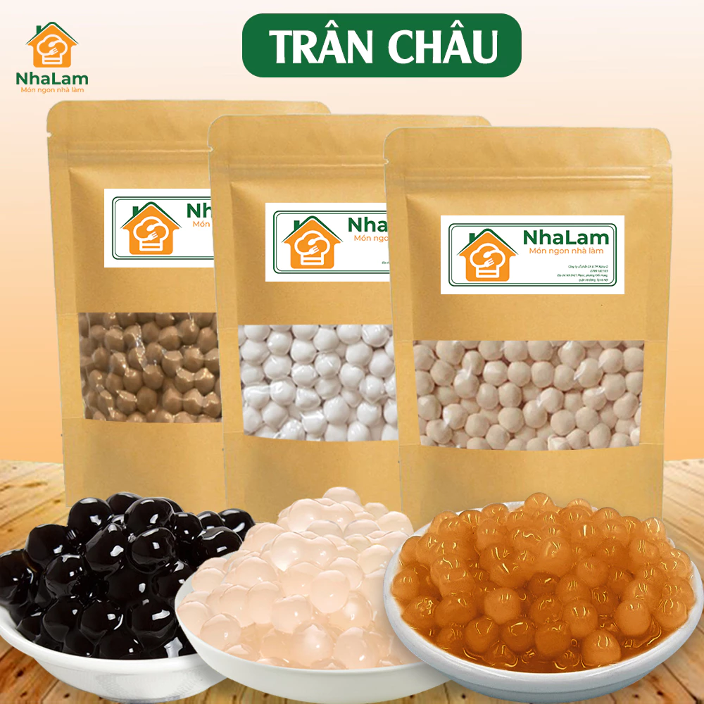 Trân Châu Mềm Dẻo Nguyên Liệu Pha Trà Sữa Trân Châu Truyền Thống NHALAM FOOD (Kèm Công Thức)