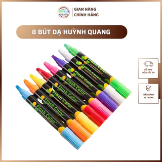 Hộp 8 bút Huỳnh quang, bút dạ quang viết bảng menu - Quảng Cáo QUANG LED