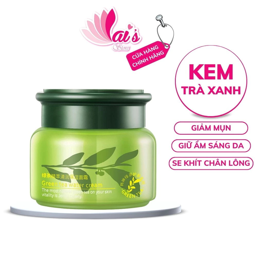 Kem Dưỡng Ẩm Tinh Chất Trà Xanh Rorec (50g) Green Tea Water Gream Dưỡng Ẩm, Ngừa Mụn, Kiểm Soát Dầu, Sáng Da Chính Hãng